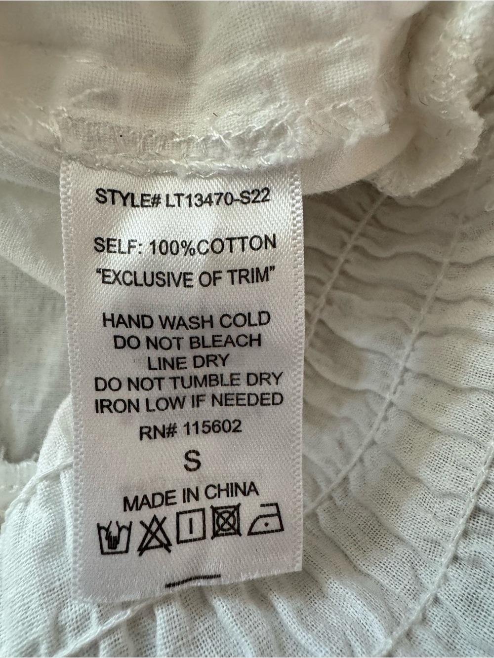 Lush White Eyelet Lace Blouse Small Boho Peasant Smocked Waist Romantic Cottage - Picture 11 of 11